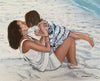 Mother & Daughter on the Beach Portrait - Original Art